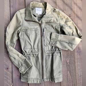 Madewell Khaki Olive Green Utility Cargo Zip Up Collard Pocketed Jacket S